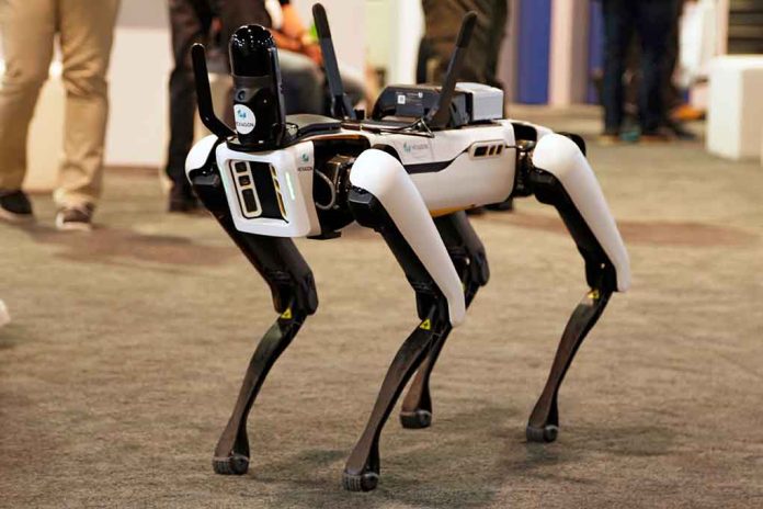 2072091020 featured image Robotic dog standing on indoor carpeted floor.