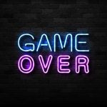 Epic Games BUSTED – $126M Payout Over Fortnite "Game Over" neon sign on brick wall.