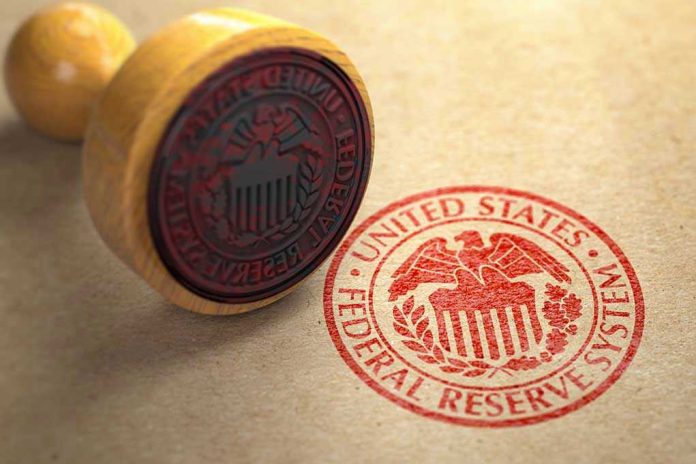 1487540675 Federal Reserve stamp and wooden stamp on paper