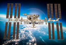 NASA’s First Medical Emergency Evacuation International Space Station orbiting above Earth.