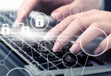 ICE Agent Stalked Home—Livestreamed Address Hands typing with cybersecurity icons overlay.