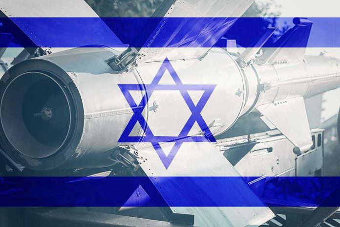 Missile with Israel flag overlay.