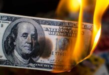 AOC’s $900K Dark Money Scheme EXPOSED Burning hundred-dollar bill with visible flames.