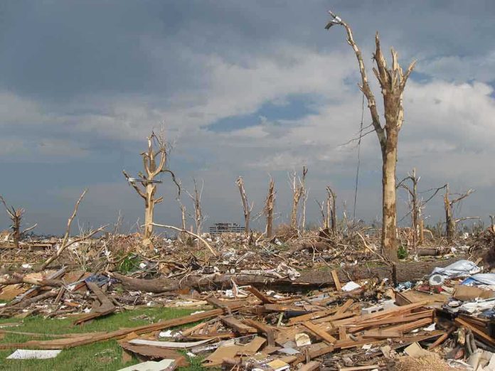 shutterstock_80099773.jpg A landscape showing destruction from a natural disaster with fallen trees and debris scattered across the ground