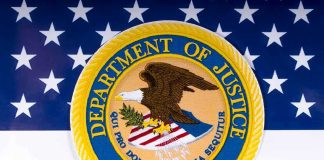 DOJ Purges YEARS Of Records – Shocking Move! Department of Justice seal on American flag background.
