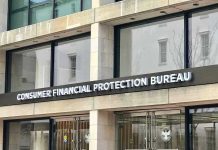 Trump Targets Bank Accounts – Immigration Under Fire! Consumer Financial Protection Bureau building entrance sign.