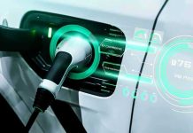 ROGUE AI-Powered Cars TERRORIZE Residents Street Electric car charging with futuristic display interface.