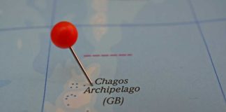 Trump Wants To BUY Strategic Island! A map showing the Chagos Archipelago with a red pin marking the location