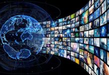Maniac Charges at Cops With Tree Trimmer Digital globe with curved wall of multimedia screens
