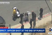 Officer hit in bulletproof vest, suspect shot by LAPD after chase ends in Boyle Heights