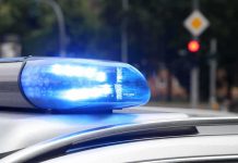 Masked Intruder Picks The WRONG House – Gunned Down! Police car blue siren light flashing