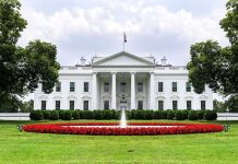 Trump, Musk Launch Controversial Gov Website: America.gov The White House with fountain and red flower bed