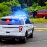 Dem Mayor’s Wife Injured After Fleeing Illegal Alien Police SUV with flashing lights at roadside crash scene
