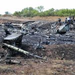 Desperate Rescue Underway After Jet Slams Into Highway! Airplane crash debris scattered across a burned field