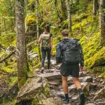 Hiker MIRACULOSULY Survives Grizzly Bear Charge! Hikers on a rocky forest trail with backpacks