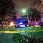 Kids Toy Prank Sparks Gunpoint Standoff Police car blocks residential street at night behind caution tape