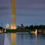 Trump FUMING After Reflecting Pool Vandalised! Washington Monument and reflecting pool at dusk