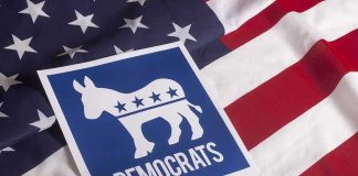Dem Candidate Attack FABRICATED – Complete Nonsense Democratic Party donkey symbol on American flag