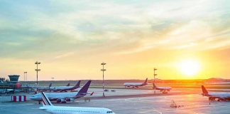 Disturbing Audio Released After Israeli Plane HIJACKING Airplanes on airport tarmac at sunset