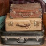 Stack of vintage suitcases