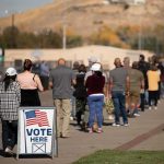 Black Voters DESTROY Obama During Rally voters standing in a long line outside a polling place